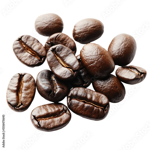 Wallpaper Mural Roasted coffee beans displaying rich color and texture against a clean Transparent background, roasted coffee beans isolated on PNG background Torontodigital.ca