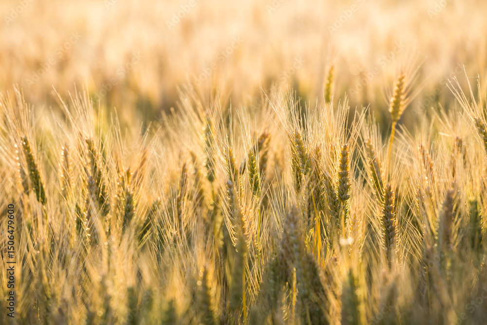 Close up of wheat crops growing in a paddock Close up of wheat crops growing in a paddock