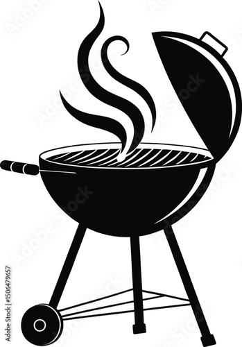 BBQ Grill Premium Silhouette Icon Vector
