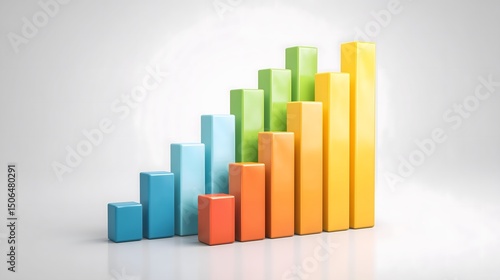 Colorful business growth chart, Data visualization bars, Step-by-step progress Free Download Colorful business growth chart, Data visualization bars, Step-by-step progress - GFXLoad