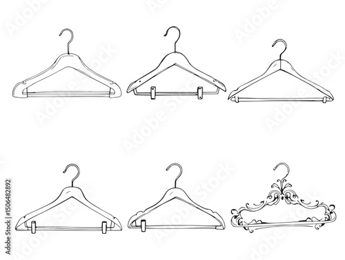 simple elegant hangers line art for creative use