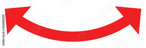 Dual sided arrow Vector. Semicircular red curved double ended arrow. Double Arrow. Red arrow icon. Vector illustration. EPS 10