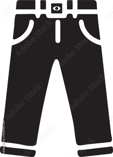 A sleek full pant silhouette vector illustration.