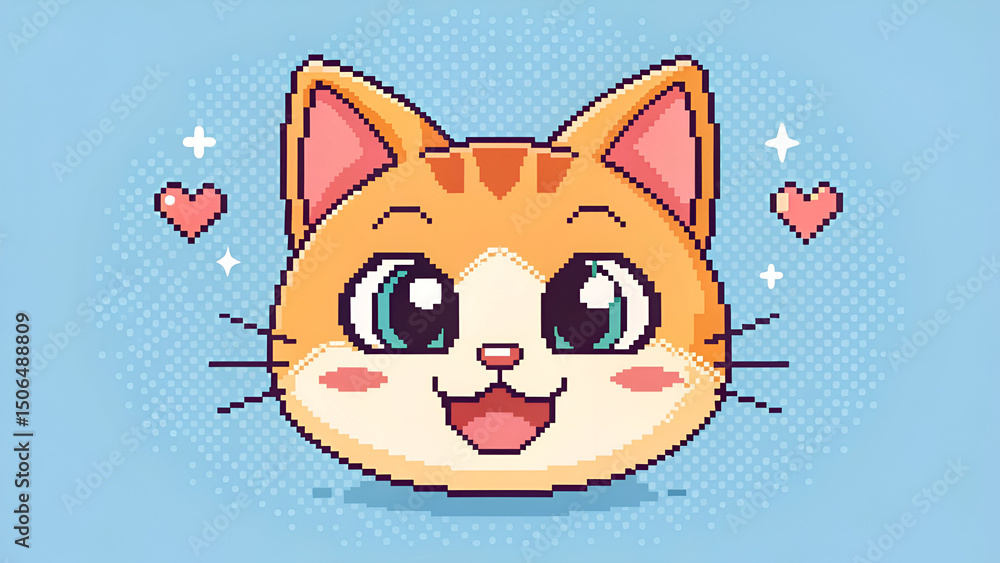 Obraz premium Cat emoji with heart 