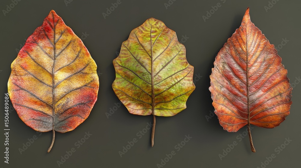 Fototapeta premium Three-dimensional, artistic leaves. 