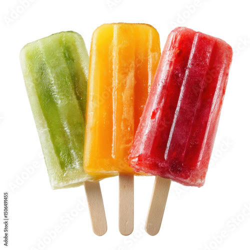 Vibrant Ice Pops: A Delicious Summer Treat on a white background.