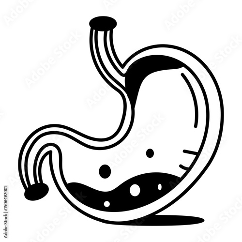 A drawing style icon of stomach
