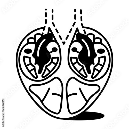 A drawing style icon of heart valves
