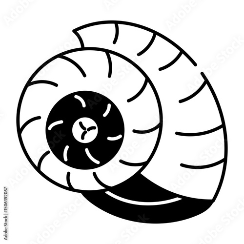 A hand drawn style icon of cochlea
