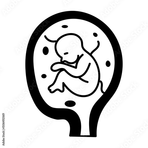 A doodle style icon of fetal circulation
