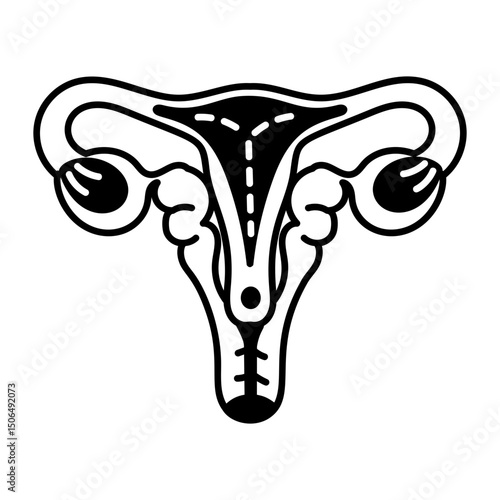 A hand drawn style icon of reproductive organ
