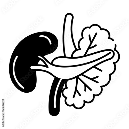 A drawing style icon of pancreas
