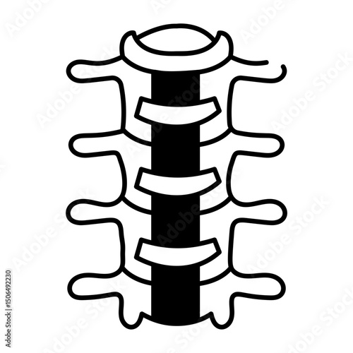 A doodle style icon of spine segments
