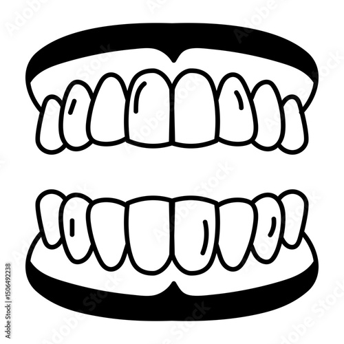 A doodle style icon of denture
