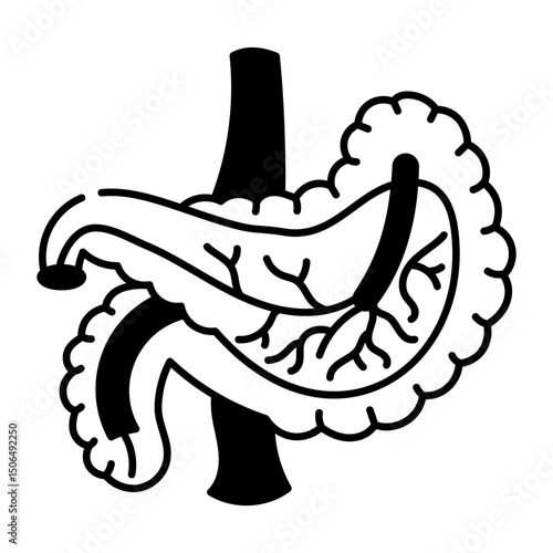 A hand drawn style icon of heterocrine gland
