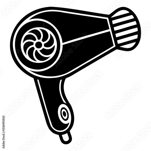 Clean hair dryer black vector for design use