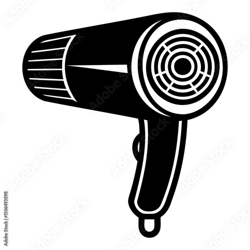 Hair dryer minimal vector art for logos