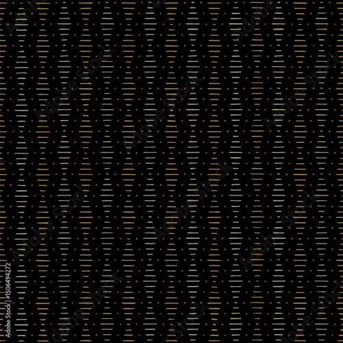 hand drawn striped rhombuses and dots. reach color repetitive background. folk decorative art. vector seamless pattern. geometric fabric swatch. wrapping paper. continuous design template for textile
