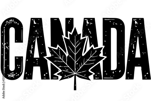 Canada Maple Leaf Design Distressed Text Graphic, canada, maple, leaf, graphic, design, patriotic, royalty, pride, distressed, resolution, nation, personal, picture, stock, project, clipart, identity,