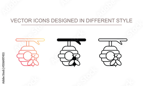 Bee hive icon design with white background stock illustration