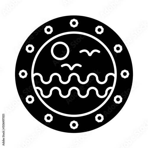 porthole ship solid icon