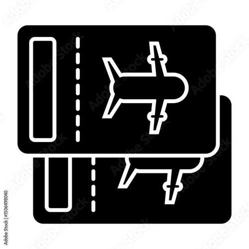 airplane tickets solid icon