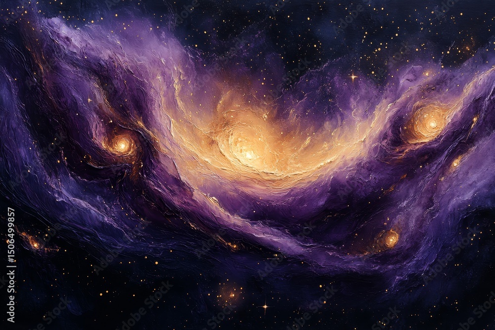 Obraz premium Cosmic Nebula Swirl; Space Background