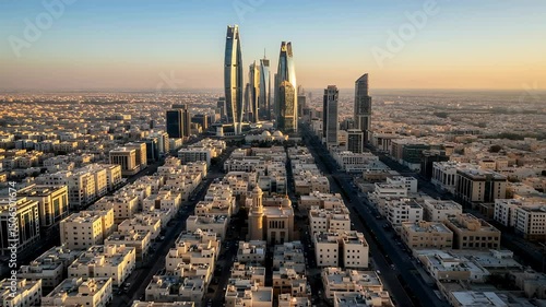 Riyadh Skyline at Dawn: Modern Architecture and Urban Landscape