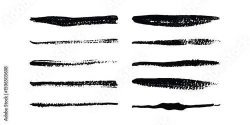 Collection of vector paint bold brush strokes, hand drawn thick grunge lines and rectangle shapes modern grunge	 background brush