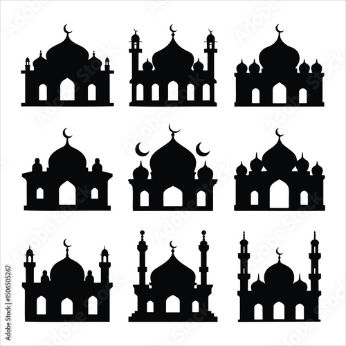 Taj Mahal vector illustration silhouette landmark design for architecture and travel icons