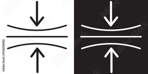 Compress vector icon symbol. Elastic icon outline set sign . Elasticity icon set. elastic icon vector illustration.