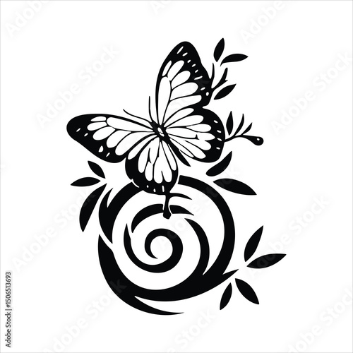 Floral vector illustration with abstract flowers leaves and decorative ornament design