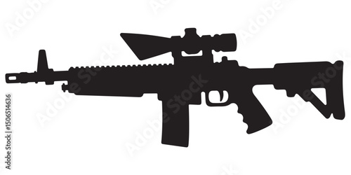 assault weapon isolated on white backrtaund