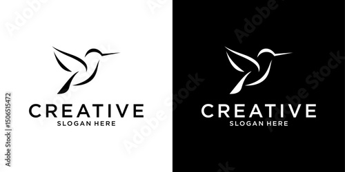 Hummingbird vector logo design. Bird vector logo design.