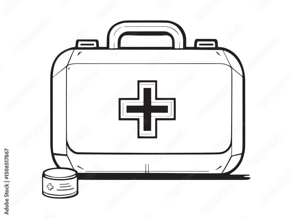 simple first aid kit line art drawing for healthcare icons simple first aid kit line art drawing for healthcare icons