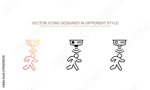 Motion Sensor icon design with white background stock illustration