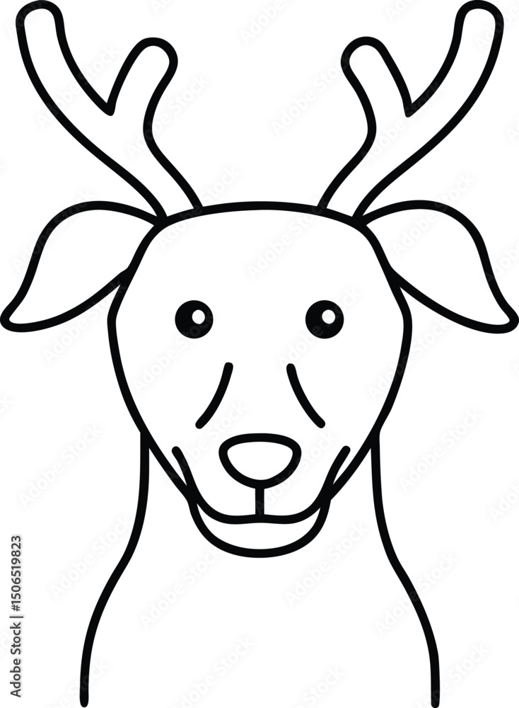 Fototapeta premium dog with reindeer ears (3).eps