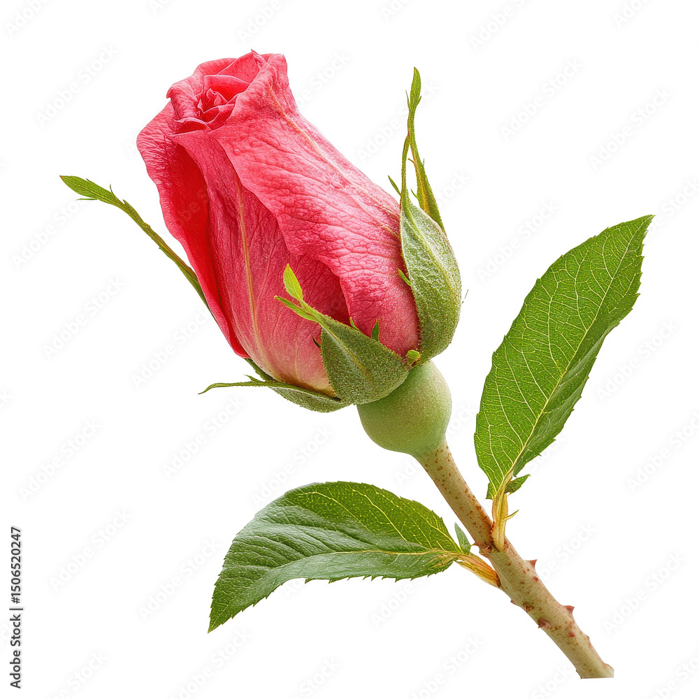 Fototapeta premium Vibrant roselle flower bud isolated against a clean Transparent background for artistic display and design purposes, red roselle isolated on PNG background
