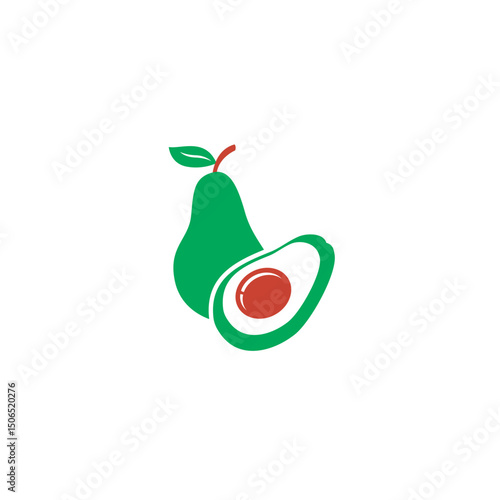 Split avocado vector illustration