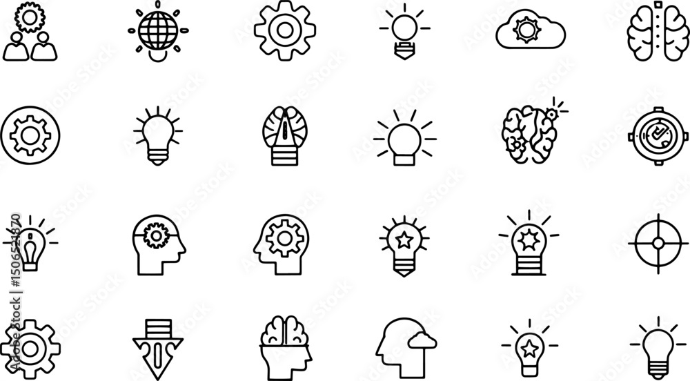 custom made wallpaper toronto digitalset of innovation related line icons creativity (1).eps