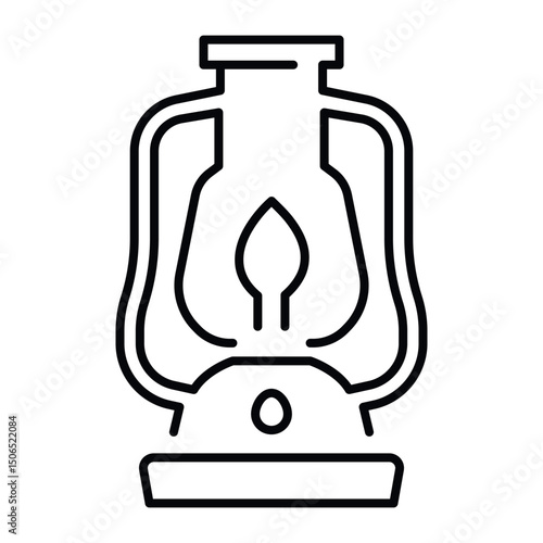 Kerosene lamp icon in vector style for vintage decor and lighting design projects