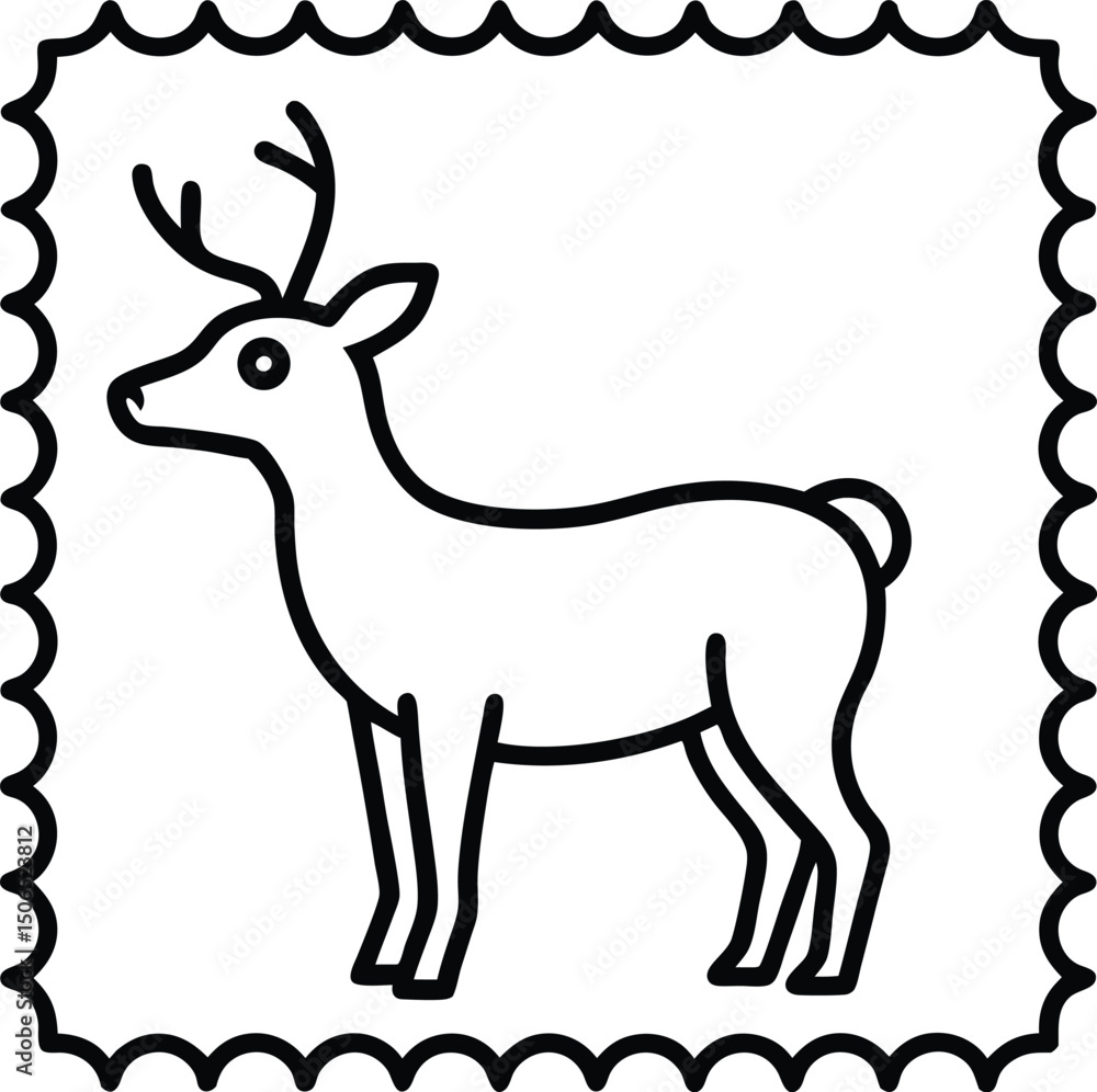 Obraz premium postage stamp with reindeer (3).eps