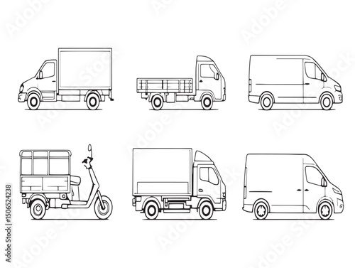 delivery van line art icon perfect for logistics designs