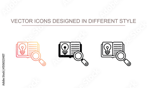 Search Of Knowlwdge icon design with white background stock illustration