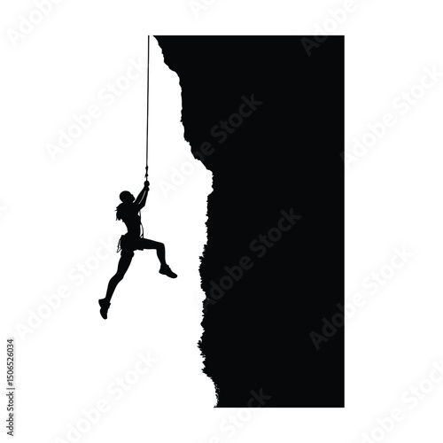 Mountain Climber is a black-and-white silhouette vector designed for T-shirts, mugs, posters, and digital prints. Fully scalable and market-ready