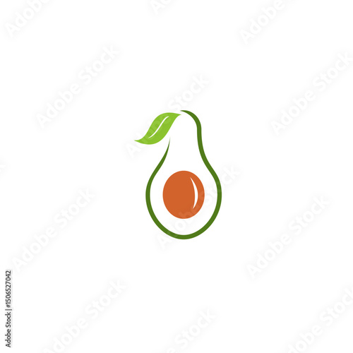 Split avocado outline vector illustration