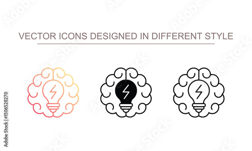 Brain Storming icon design with white background stock illustration