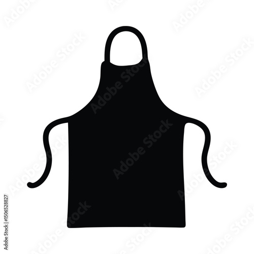 Apron icon silhouette vector, kitchen apron black silhouette