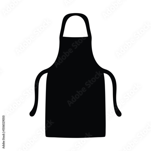 Apron icon silhouette vector, kitchen apron black silhouette