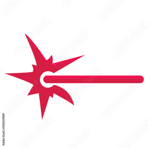 Laser clip art, laser beam ray vector illusration, red laser beam, isolated on white background